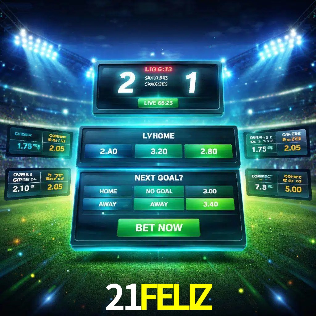 Vista de apuestas en vivo 21FELIZ durante un partido en curso